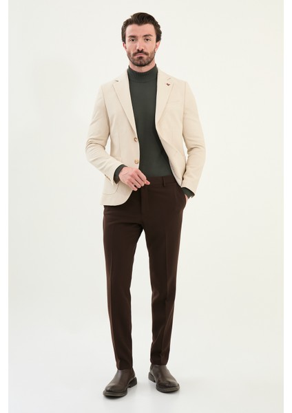 Çizgili Slim Fit Torba Cep Mono Yaka Erkek Ceket modelleri