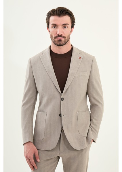 Desenli Slim Fit Torba Cep Mono Yaka Erkek Takım Elbise fırsatları