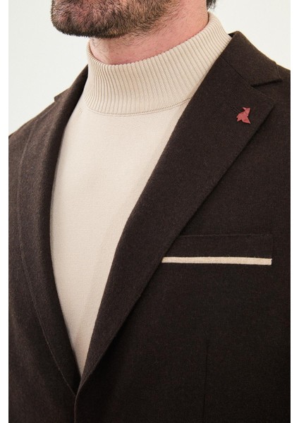 Düz Slim Fit Torba Cep Detaylı Mono Yaka Yün Erkek Ceket fiyatları