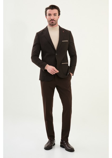 Düz Slim Fit Torba Cep Detaylı Mono Yaka Yün Erkek Ceket modelleri
