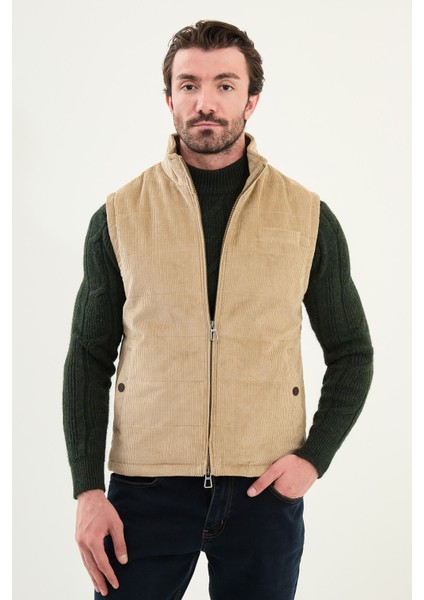 Düz Slim Fit Dik Yaka Kadife Erkek Yelek indirimleri
