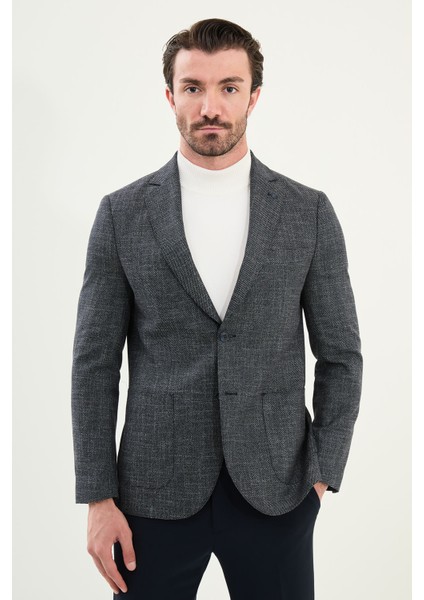 Kırçıllı Slim Fit Torba Cep Mono Yaka Erkek Ceket fırsatları