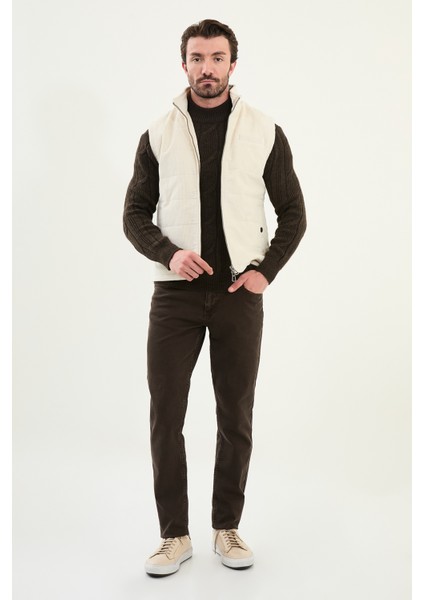 Düz Slim Fit Dik Yaka Kadife Erkek Yelek modelleri