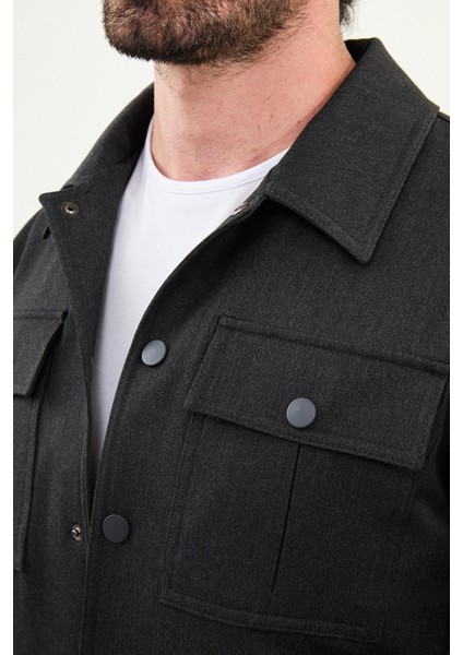 Düz Slim Fit Gömlek Yaka Erkek Mont fiyatları
