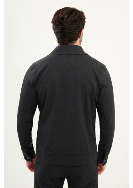 Düz Slim Fit Gömlek Yaka Erkek Mont indirimleri