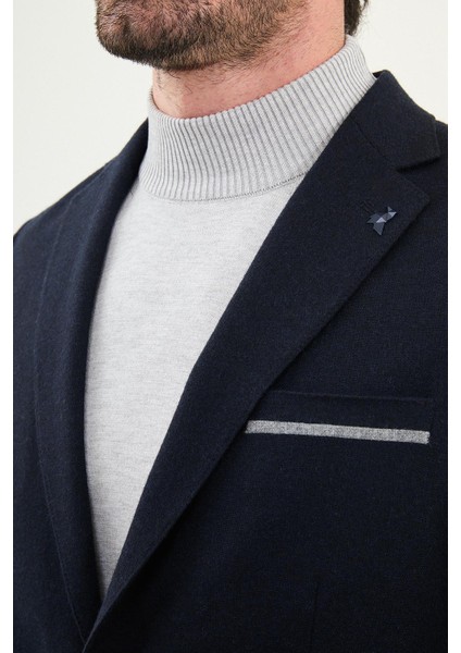 Düz Slim Fit Torba Cep Detaylı Mono Yaka Yün Erkek Ceket fiyatları