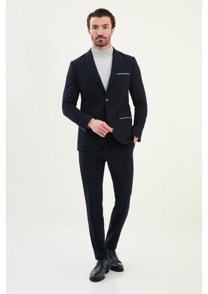 Düz Slim Fit Torba Cep Detaylı Mono Yaka Yün Erkek Ceket modelleri