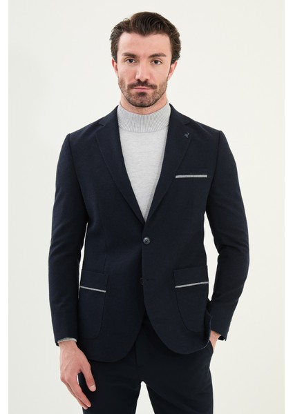 Düz Slim Fit Torba Cep Detaylı Mono Yaka Yün Erkek Ceket fırsatları