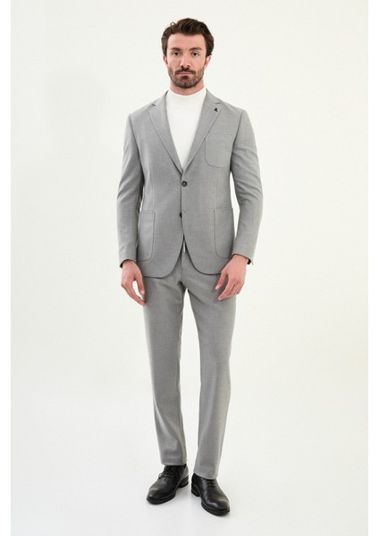 Düz Slim Fit Torba Cep Beli Lastikli Ipli Yün Erkek Takım Elbise modelleri