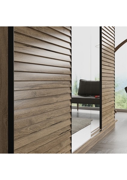 Hunerika Zaragoza Premium Sürgülü Gardırop -Minifiks - Pera / Siyah modelleri