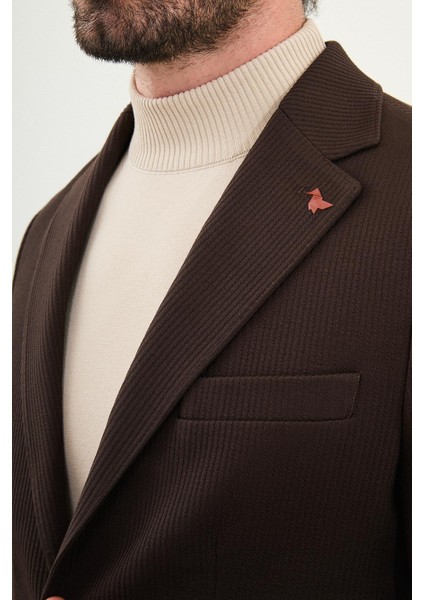 Çizgili Slim Fit Torba Cep Mono Yaka Erkek Ceket fiyatları