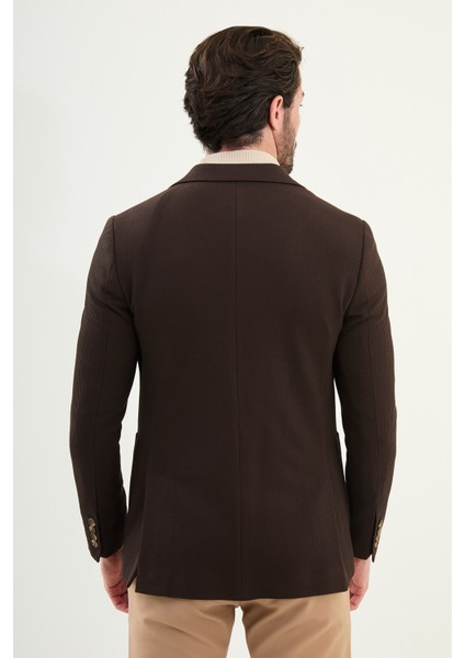 Çizgili Slim Fit Torba Cep Mono Yaka Erkek Ceket indirimleri