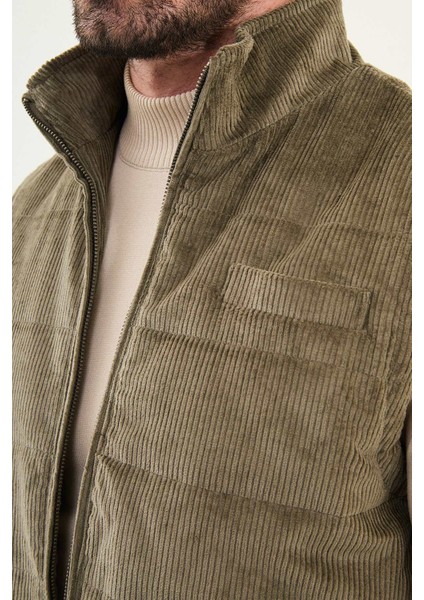 Düz Slim Fit Dik Yaka Kadife Erkek Yelek fiyatları