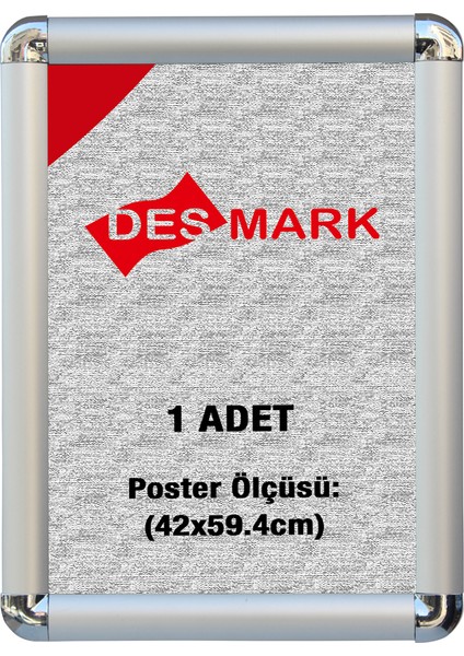 25 mm A2 (42X59.4) Rondo Köşe Alüminyum Aç-Kapa Çerçeve – Poster & Afiş Çerçevesi (Gümüş Eloksallı)