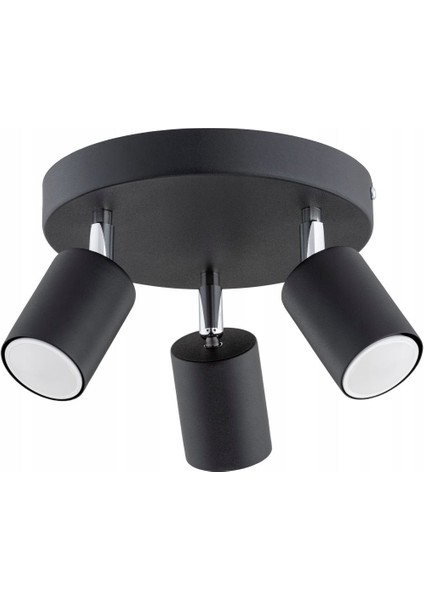 Modern6 Siyah Mutfak,salon,giyinme Odası,cafeler Için Gün Işiğı Metal 3lü Spot(Ampul Dahil)