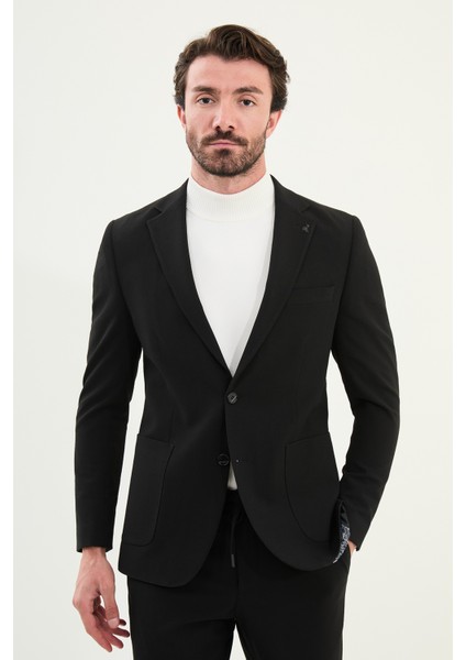 Çizgili Slim Fit Torba Cep Mono Yaka Erkek Ceket fırsatları