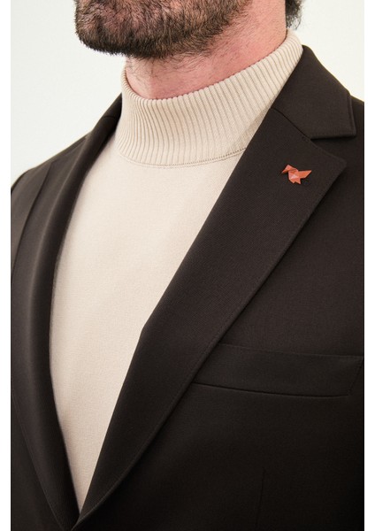 Düz Slim Fit Mono Yaka Klasik Yün Erkek Takım Elbise fiyatları
