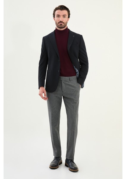 Çizgili Slim Fit Torba Cep Mono Yaka Erkek Ceket modelleri