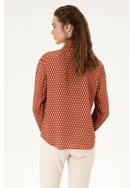 Kadın Somon Gömlek Desenli 50317243-VR047 indirimleri