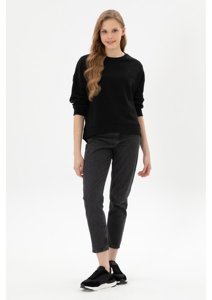 Kadın Siyah Sweatshirt 50313565-VR046 fırsatları