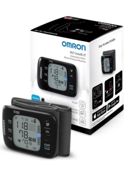 3 Yıl Garantili ve Klinik Olarak Kanıtlanmışt, Bilekten Dijital Rs7 Intelli It HEM-6232T-E Tansiyon Aleti