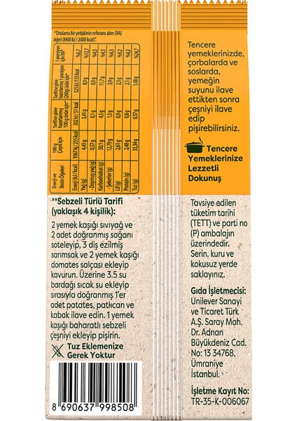 Sebzeli Çeşni 4X65G modelleri