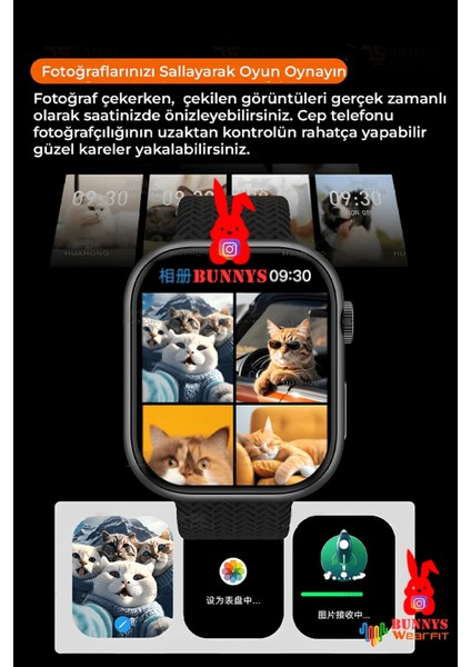 Xiaomi Bunnys Redmi Note 8 Uyumlu Bordo Akıllı Saat WATCH10 2025 Hediyeli Amoled Ekran fırsatları