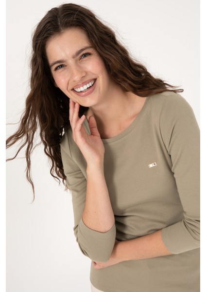 Kadın Açık Haki Sweatshirt 50315419-VR183 fiyatları