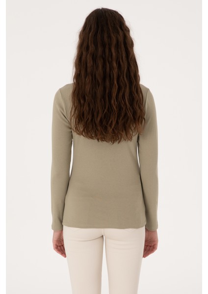 Kadın Açık Haki Sweatshirt 50315419-VR183 indirimleri