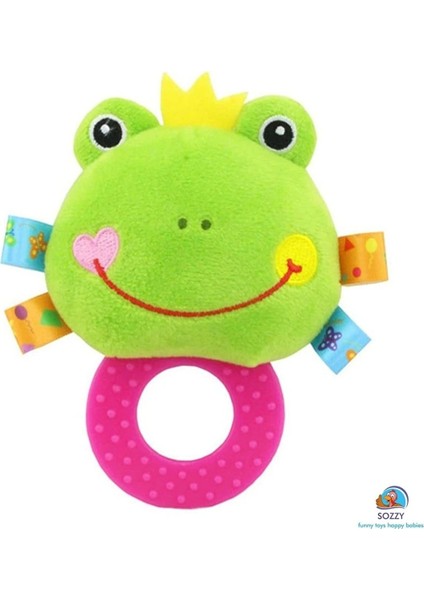 Renkli Çıngıraklı Dişlik Kurbağam, Eğlenceli ve Güvenli Bebek Oyuncağı