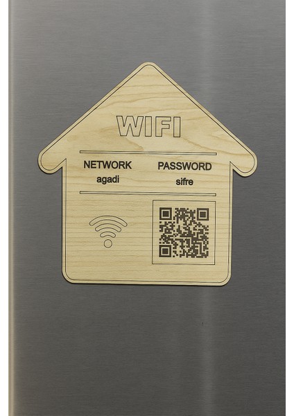 Wifi Şifre Qr Kodlu Stand Levha Tabela Kişiselleştirilebilir Ahşap fiyatları