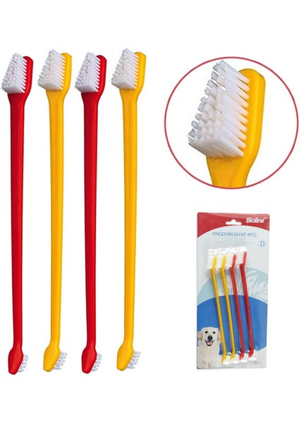 Iki Uçlu Köpek Diş Fırçası 4 Lü Set Gnzrz