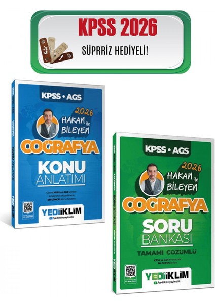 Yediiklim 2026 Kpss Ags Coğrafya Konu Anlatımlı Soru Bankası Seti