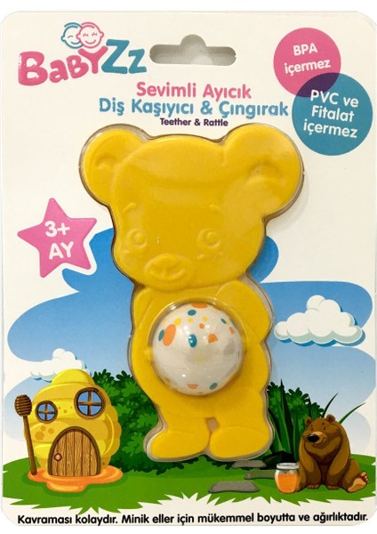 Sevimli Ayıcık Diş Kaşıyıcı ve Çıngırak, Bebek Bakım ve Kozmetikte Renkli Keyif