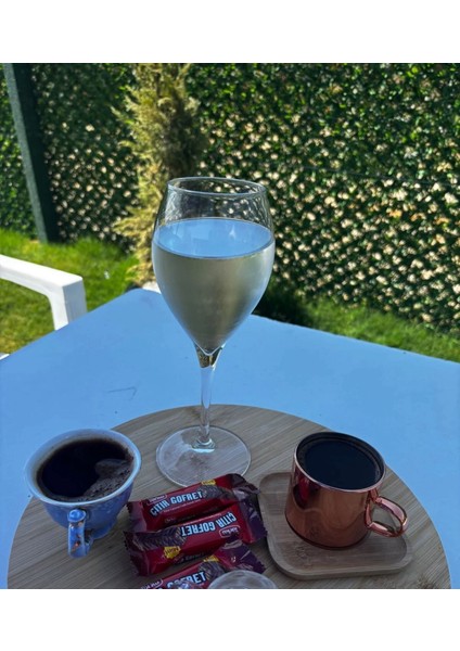 Kahve Bardağı Kare Bambu Tabaklı Bronz