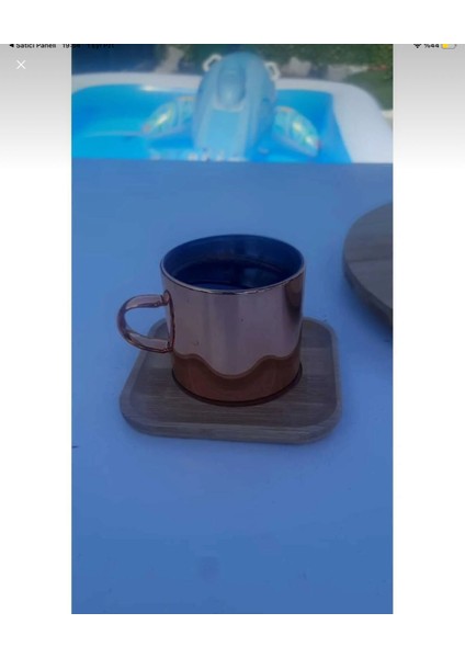 Kahve Bardağı Kare Bambu Tabaklı Bronz modelleri