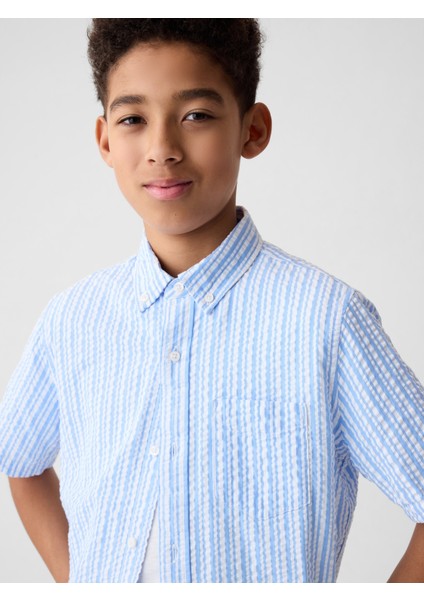 Erkek Çocuk Mavi Desenli Gömlek fiyatları