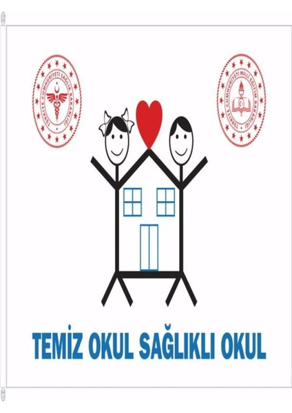 70X105 cm Sağlıklı ve Temiz Okul Bayrağı, Okullara Özel, Şık ve Dayanıklı Tasarım fiyatları