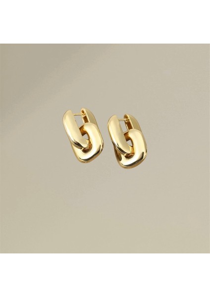 Zincir Halkalı Kalın Formlu Kadın Küpe | Göz Alıcı ve Zamansız Şıklık modelleri