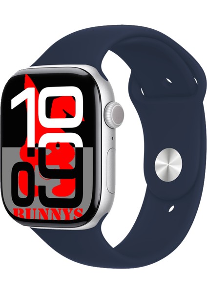 Oppo F19 Uyumlu Lacivert Akıllı Saat WATCH10 2025 Hediyeli Amoled Ekran