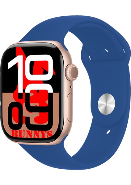 Poco M3 Uyumlu Mavi Akıllı Saat WATCH10 2025 Hediyeli Amoled Ekran