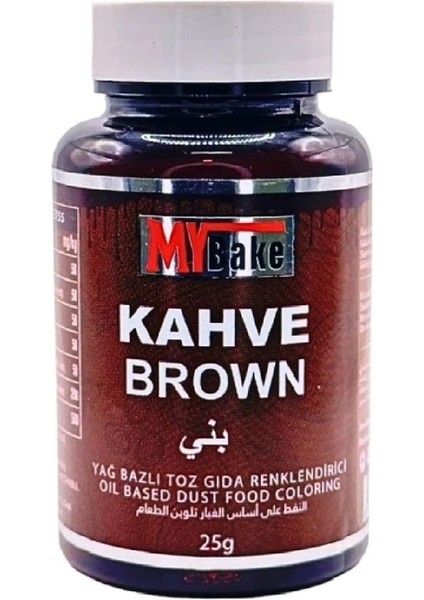 Yağ Bazlı Toz Boya My BAKE25 gr Kahve