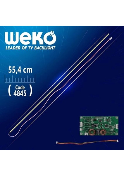 50'' Universal E-Led 63 Ledli (7020) 554MM 360-450MA 63-66V Çift Led+Sürücü+Kablo Takım (WK-1371)