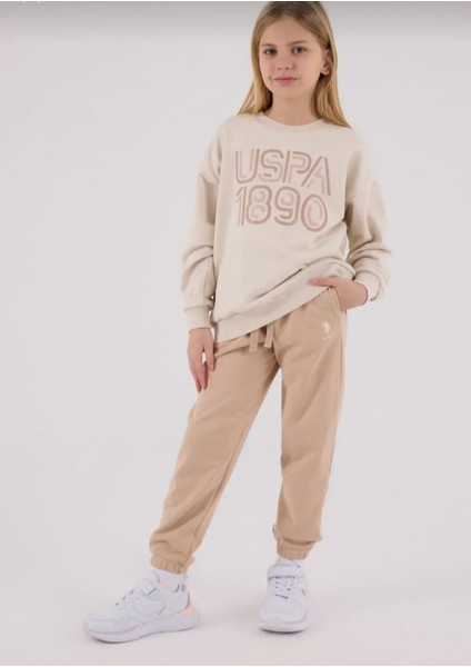 U.s. Polo Assn Kız Çocuk Bej Eşofman Takımı