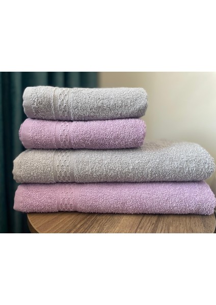 4 Lü Banyo Havlu Seti Pamuklu / Hamam Seti / Battal Boy Havlu Seti