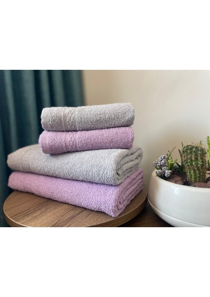 4 Lü Banyo Havlu Seti Pamuklu / Hamam Seti / Battal Boy Havlu Seti modelleri