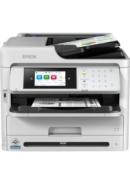 Wi-Fi, Ethernet, USB ve Mobil Baskı Desteği Workforce Pro Müreekep Püskürtmeli Yazıcı WF-M5899DWF + 1 Paket A4 Hediye modelleri