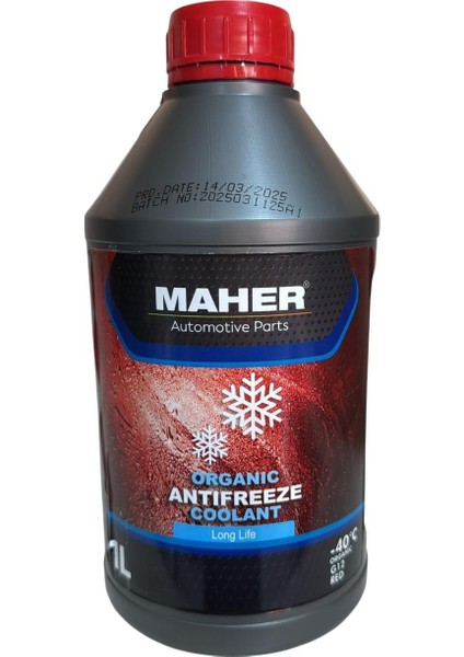 Antifiriz Kırmızı Organik -40 Derece 1 Litre
