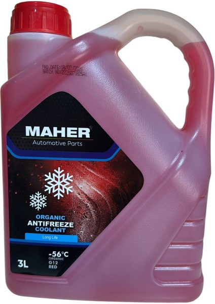 Antifiriz Kırmızı Organik -56 Derece 3 Litre