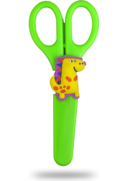 Yeşil Dinozor Figürlü Çocuk Okul Makası, Eğlenceli ve Kullanışlı Tasarım